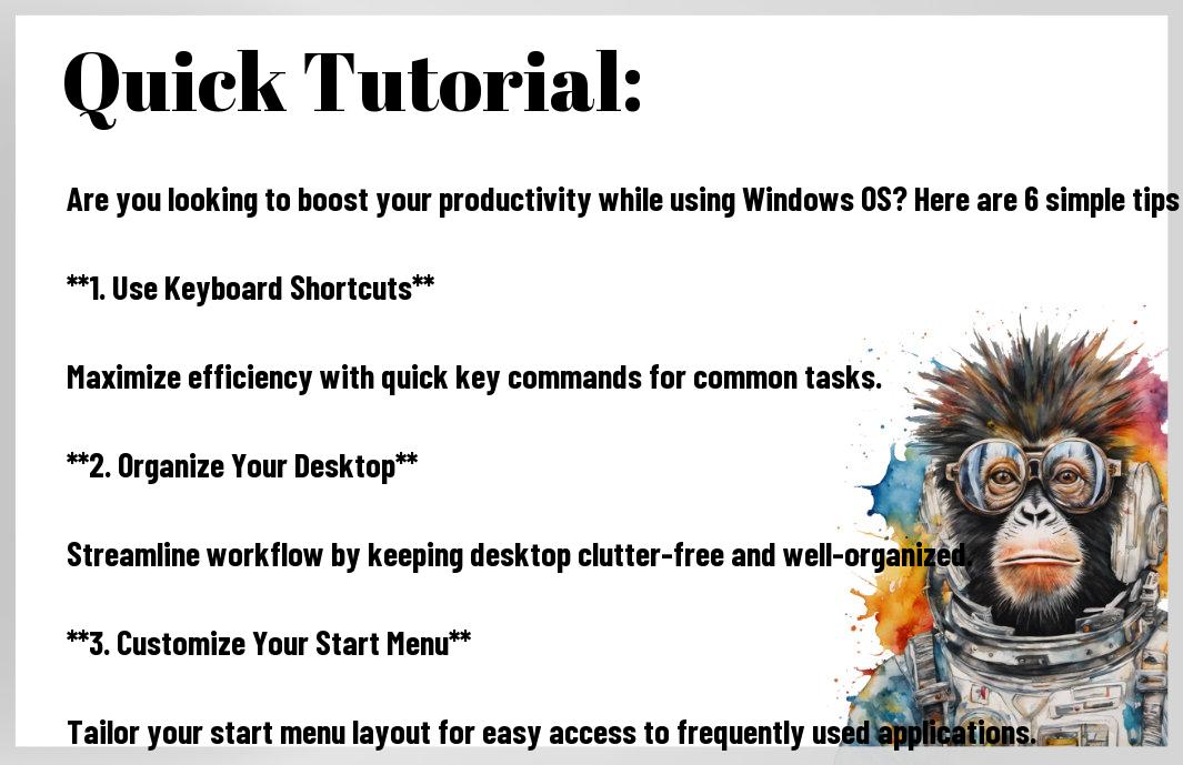 Boosting Productivity with Windows OS Tips and Tricks